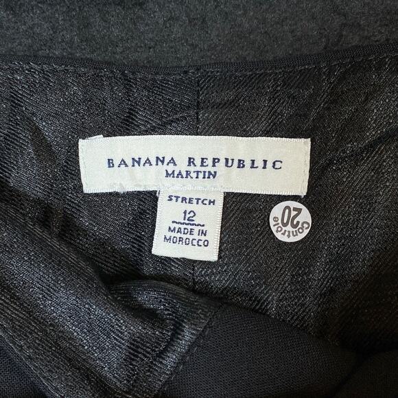 Banana Republic Womens Pants Black Martin Fit Lined Wool Blend Stretch 12 - Picture 5 of 12